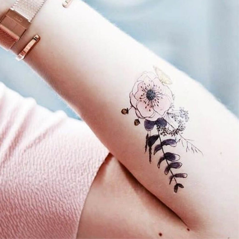 tatouage ephemere fleurs